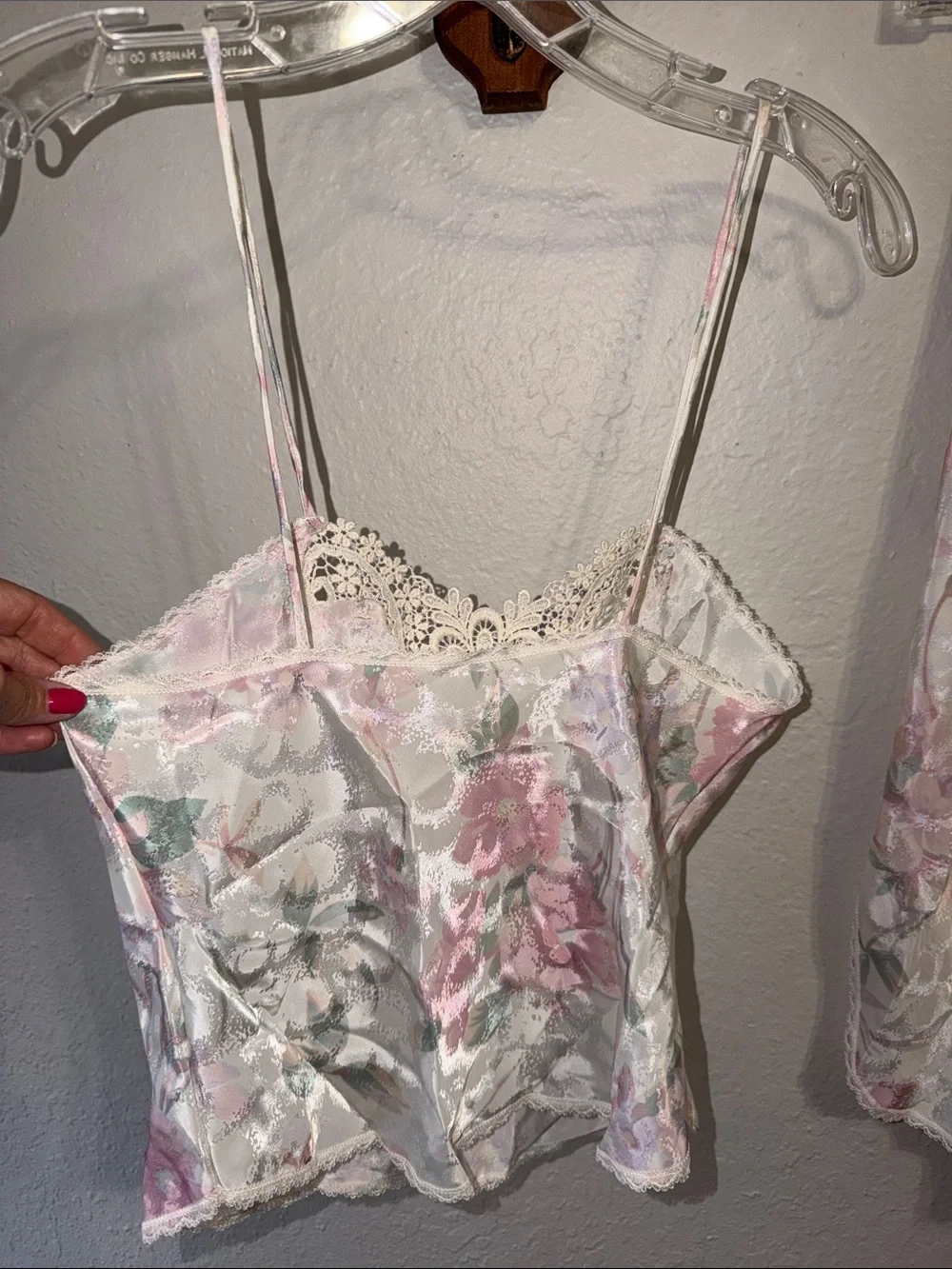 Vintage Floral Slip set Cami & Skirt Slip dress lace pastel flowers - Picture 4 of 9